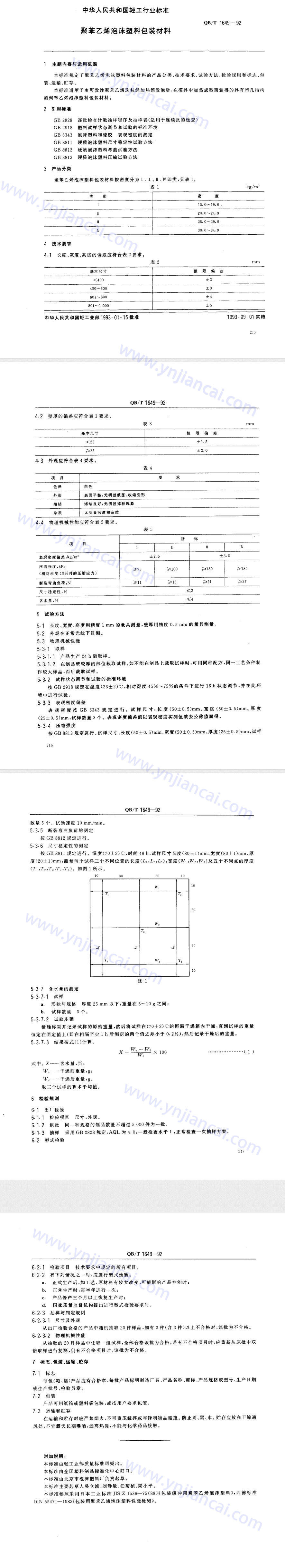 閉孔泡沫板檢測標準